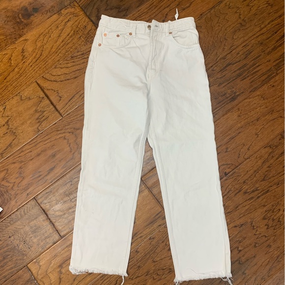 Zara womens white raw hemmed jeans - Picture 1 of 5